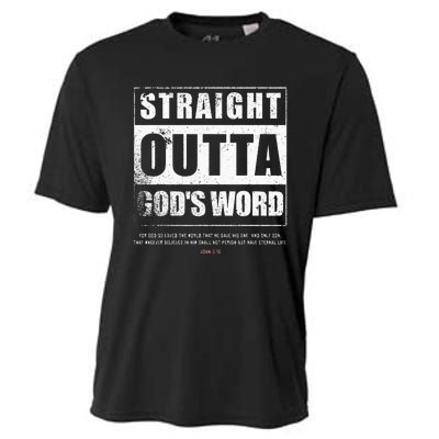 Straight Outta Gods Word John 3 16 Jesus Christian Cooling Performance Crew T-Shirt