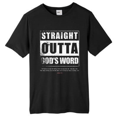 Straight Outta Gods Word John 3 16 Jesus Christian Tall Fusion ChromaSoft Performance T-Shirt