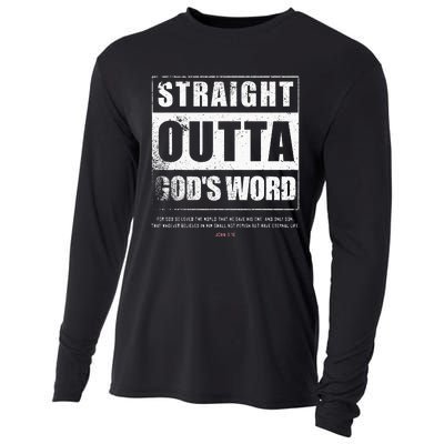 Straight Outta Gods Word John 3 16 Jesus Christian Cooling Performance Long Sleeve Crew