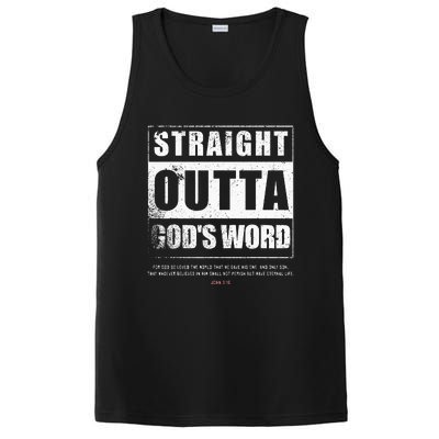 Straight Outta Gods Word John 3 16 Jesus Christian PosiCharge Competitor Tank