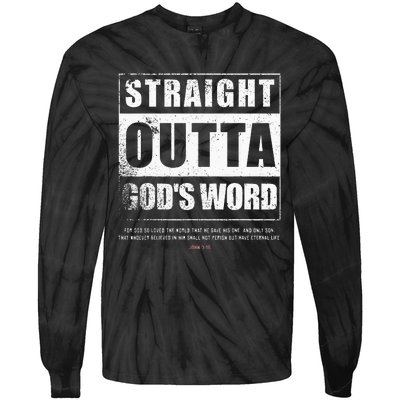 Straight Outta Gods Word John 3 16 Jesus Christian Tie-Dye Long Sleeve Shirt