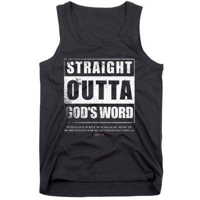 Straight Outta Gods Word John 3 16 Jesus Christian Tank Top