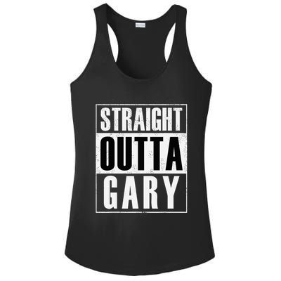 Straight Outta Gary Indiana And In Funny Ladies PosiCharge Competitor Racerback Tank