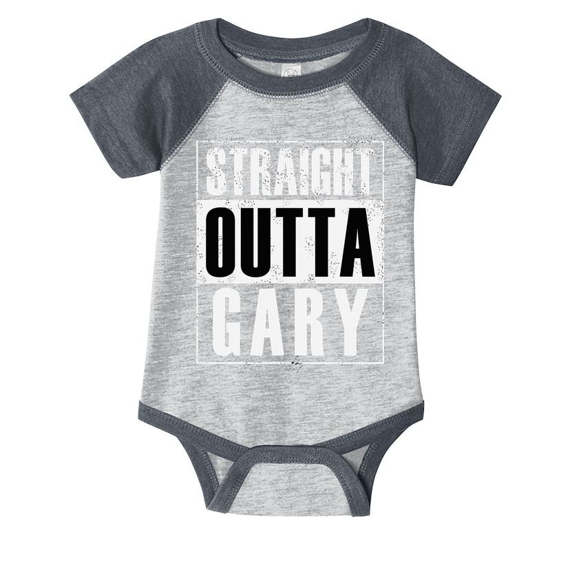 Straight Outta Gary Indiana And In Funny Infant Baby Jersey Bodysuit