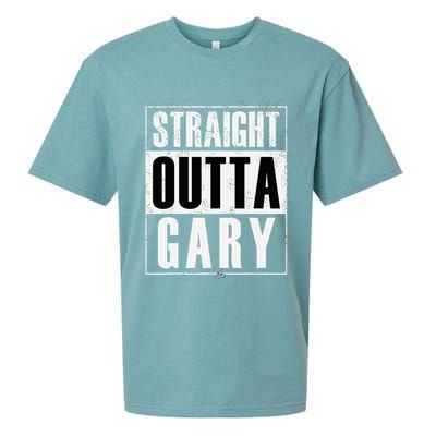 Straight Outta Gary Indiana And In Funny Sueded Cloud Jersey T-Shirt