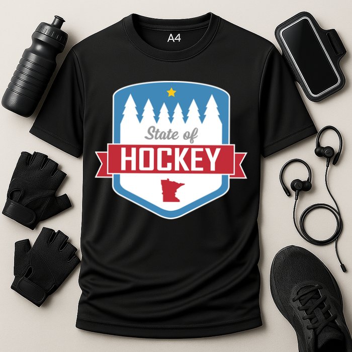 State Of Hockey Minnesota Cooling Performance Crew T-Shirt