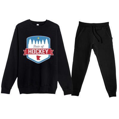 State Of Hockey Minnesota Premium Crewneck Sweatsuit Set