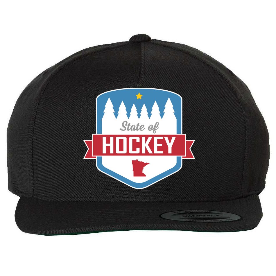 State Of Hockey Minnesota Wool Snapback Cap