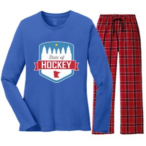 State Of Hockey Minnesota Women's Long Sleeve Flannel Pajama Set 