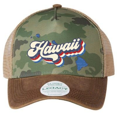 State Of Hawaii Retro Logo Legacy Tie Dye Trucker Hat