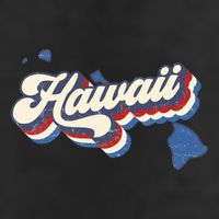 State Of Hawaii Retro Logo 7 Panel Mesh Trucker Snapback Hat