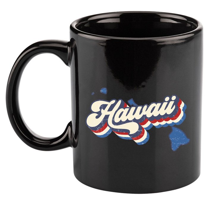 State Of Hawaii Retro Logo 11oz C Handle Ceramic Mug