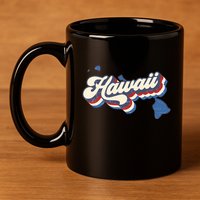 State Of Hawaii Retro Logo 11oz C Handle Ceramic Mug
