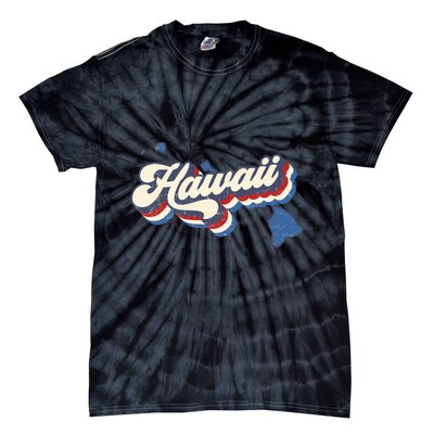 State Of Hawaii Retro Logo Tie-Dye T-Shirt