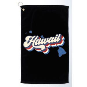 State Of Hawaii Retro Logo Platinum Collection Golf Towel