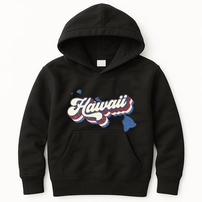 State Of Hawaii Retro Logo Kids Hoodie