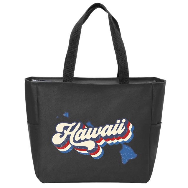 State Of Hawaii Retro Logo Zip Tote Bag