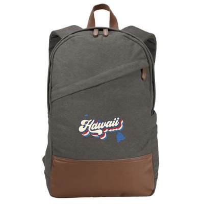 State Of Hawaii Retro Logo Cotton Canvas Backpack