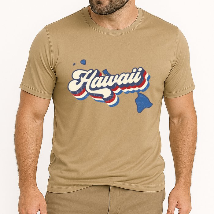 State Of Hawaii Retro Logo Cooling Performance Crew T-Shirt
