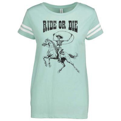 Skeleton On Horse Enza Ladies Jersey Football T-Shirt