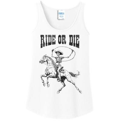 Skeleton On Horse Ladies Essential Tank