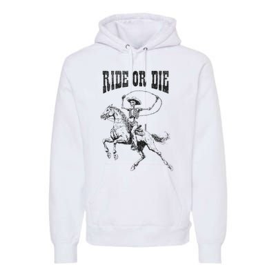 Skeleton On Horse Premium Hoodie