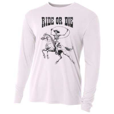 Skeleton On Horse Cooling Performance Long Sleeve Crew