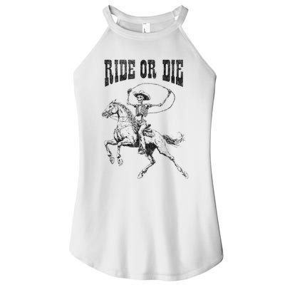 Skeleton On Horse Women's Perfect Tri Rocker Tank