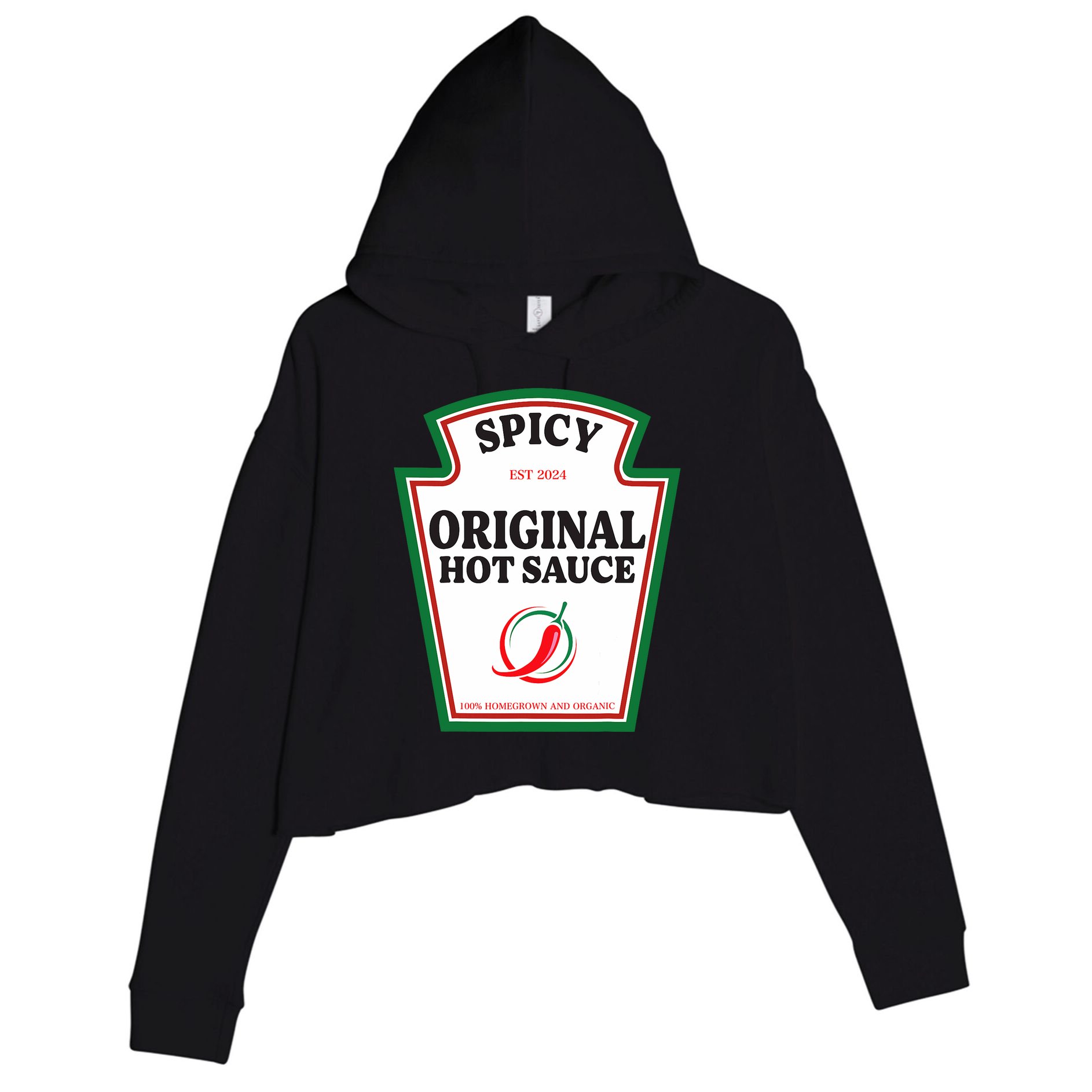 Spicy Original Hot Sauce Condiment Costume Party Matching Crop Fleece Hoodie