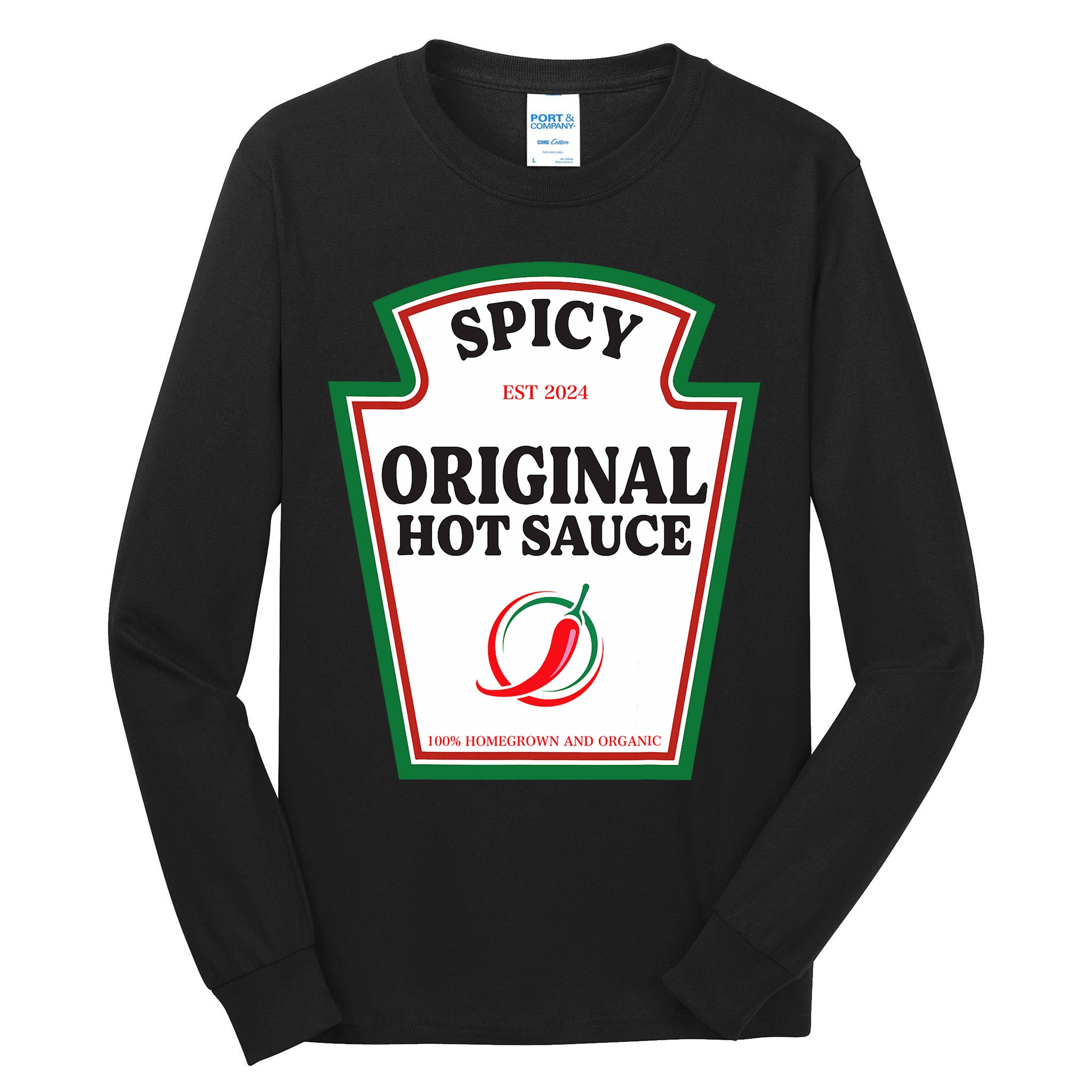 Spicy Original Hot Sauce Condiment Costume Party Matching Tall Long Sleeve T-Shirt