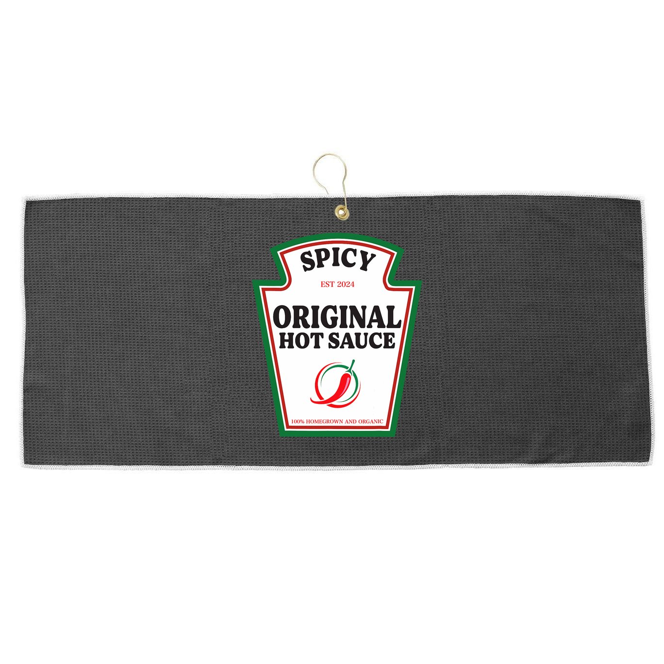 Spicy Original Hot Sauce Condiment Costume Party Matching Large Microfiber Waffle Golf Towel