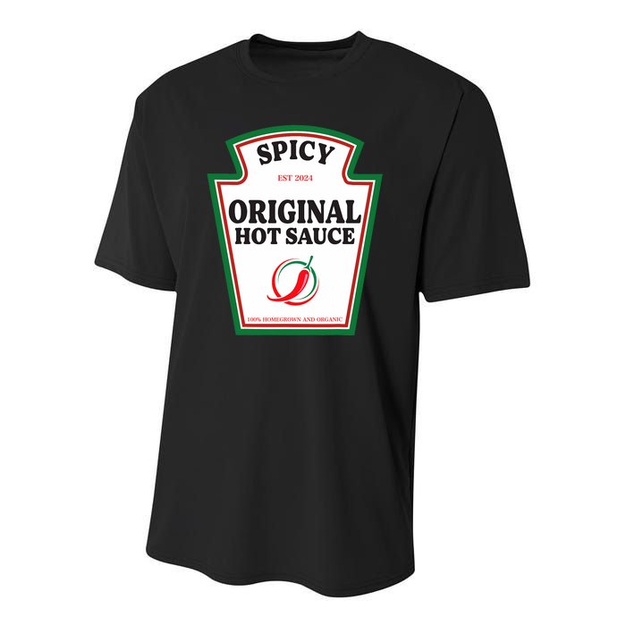 Spicy Original Hot Sauce Condiment Costume Party Matching Youth Performance Sprint T-Shirt