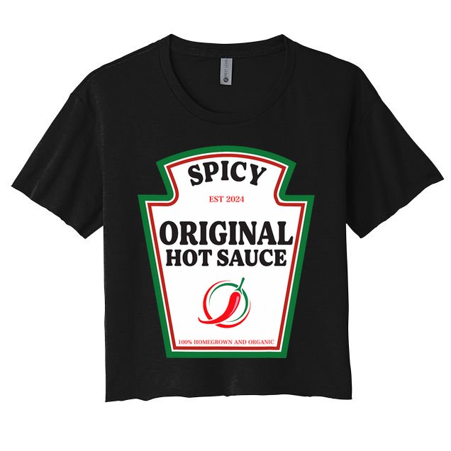 Spicy Original Hot Sauce Condiment Costume Party Matching Women's Crop Top Tee
