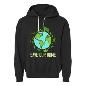 Save Our Home Animals Wildlife Conservation Earth Day 2024 Garment-Dyed Fleece Hoodie