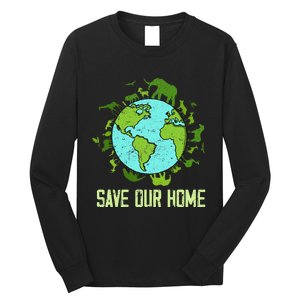 Save Our Home Animals Wildlife Conservation Earth Day 2024 Long Sleeve Shirt