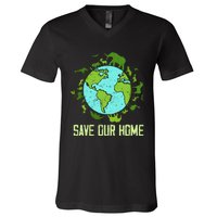 Save Our Home Animals Wildlife Conservation Earth Day 2024 V-Neck T-Shirt