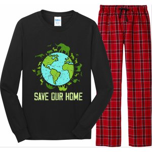 Save Our Home Animals Wildlife Conservation Earth Day 2024 Long Sleeve Pajama Set