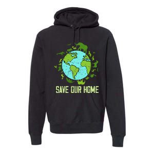 Save Our Home Animals Wildlife Conservation Earth Day 2024 Premium Hoodie