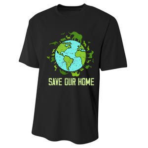 Save Our Home Animals Wildlife Conservation Earth Day 2024 Performance Sprint T-Shirt