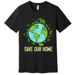 Save Our Home Animals Wildlife Conservation Earth Day 2024 Premium T-Shirt