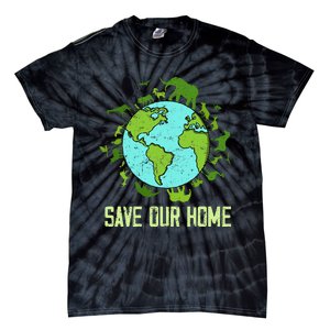 Save Our Home Animals Wildlife Conservation Earth Day 2024 Tie-Dye T-Shirt