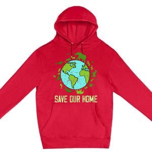 Save Our Home Animals Wildlife Conservation Earth Day 2024 Premium Pullover Hoodie