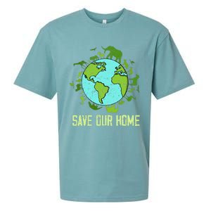 Save Our Home Animals Wildlife Conservation Earth Day 2024 Sueded Cloud Jersey T-Shirt