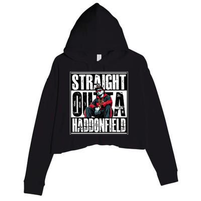 Straight Outta Haddonfield Michael Halloween Horror Character Crop Fleece Hoodie