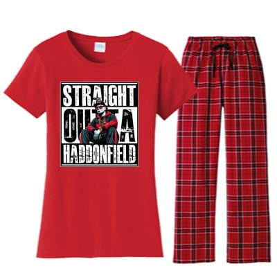 Straight Outta Haddonfield Michael Halloween Horror Character Women's Flannel Pajama Set