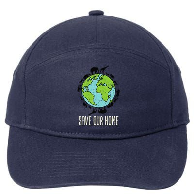 Save Our Home Animals Wildlife Conservation Earth Day Gift 7-Panel Snapback Hat