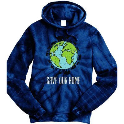 Save Our Home Animals Wildlife Conservation Earth Day Gift Tie Dye Hoodie