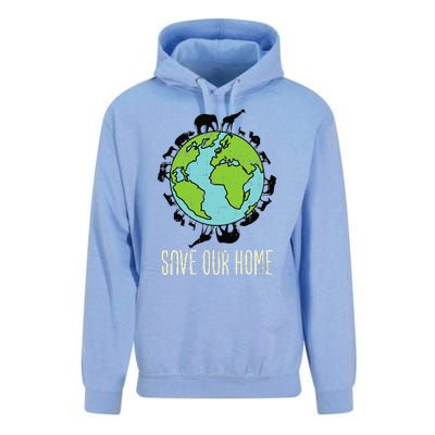 Save Our Home Animals Wildlife Conservation Earth Day Gift Unisex Surf Hoodie