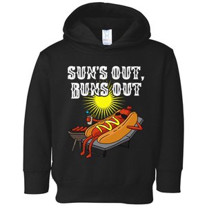 Suns Out Hot Dog Buns Out Funny Sausage Bbq Food Barbecue Toddler Hoodie