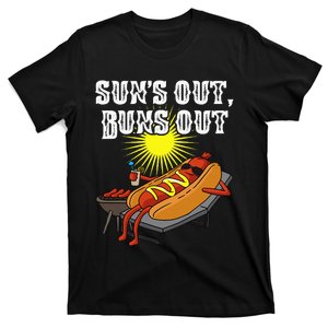 Suns Out Hot Dog Buns Out Funny Sausage Bbq Food Barbecue T-Shirt